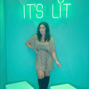 Floral belted shirts dress